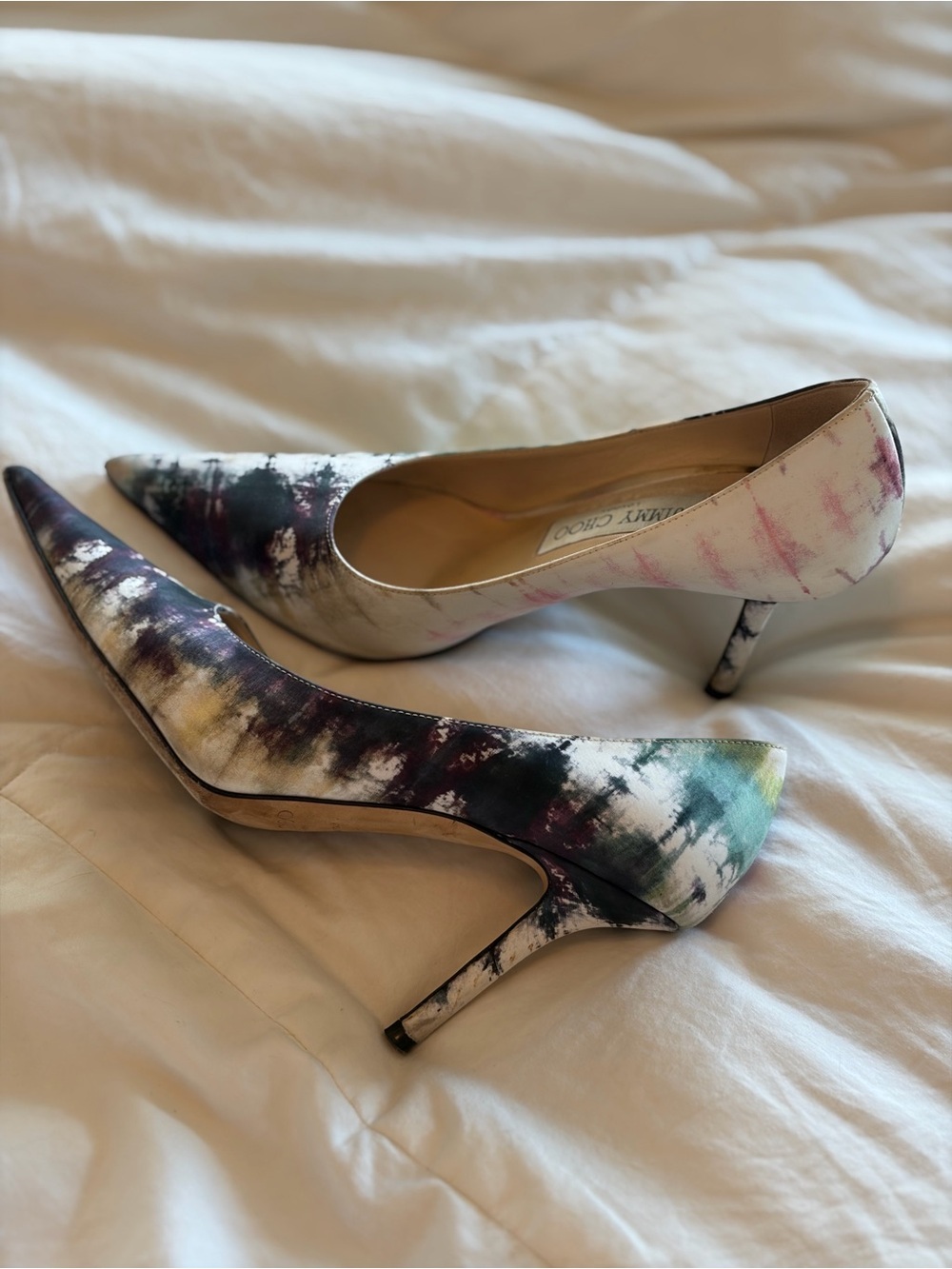 Jimmy Choo Multicolor Tie-Dye Pointed Toe Pumps